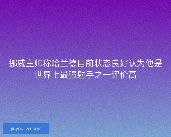 挪威主帅称哈兰德目前状态良好认为他是世界上最强射手之一评价高